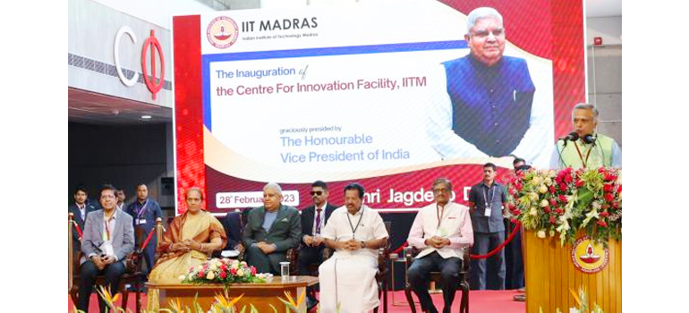 Hon’ble Vice President of India Shri Jagdeep Dhankhar inaugurates new facility of the Centre for Innovation at IIT Madras